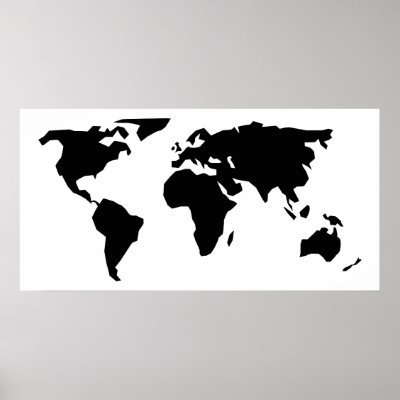 Simple World  on Simple Solid Black Graphic Of A Map Of The Whole World Which Includes