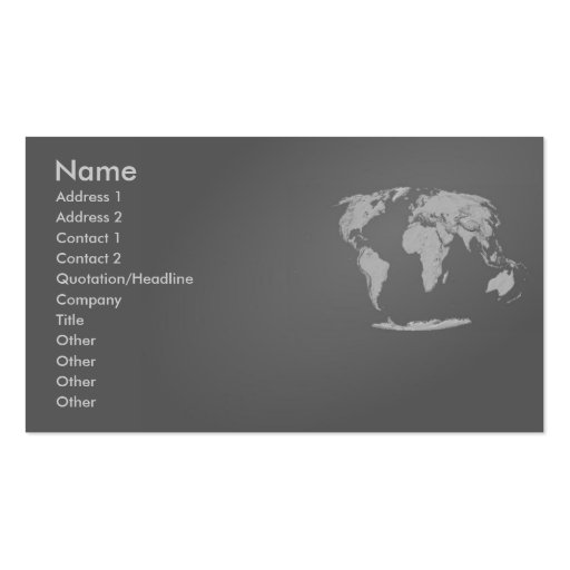 World Map Profile Card Business Cards