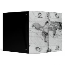 World map tracing Magellan's world voyage 3 Ring Binders