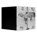 World map tracing Magellan's world voyage 3 Ring Binders