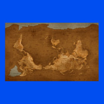 World Map - Upside Down Poster