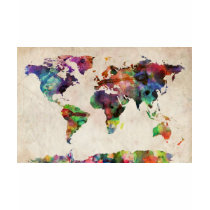 World Map Urban Watercolor Shirts