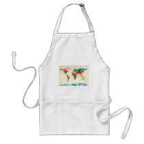 World Map Watercolors Apron