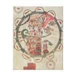 World map with Jerusalem in the centre Canvas Prints