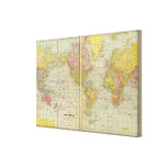 World map with shipping lanes canvas print