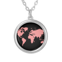 world maps ~ customizable color pendant
