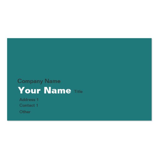 World maps in turquoise business card (front side)