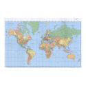 World Maps, Printed Map Poster by cutencomfy World Maps, Printed Map Poster