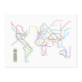 World Metro Map Canvas Prints