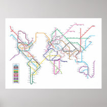 World Metro Subway Map Print