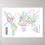 World Metro Subway Map Print