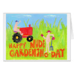 world naked gardening day  note card