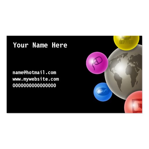 World of Computers, Your Name Here, name@hotmai... Business Card (front side)