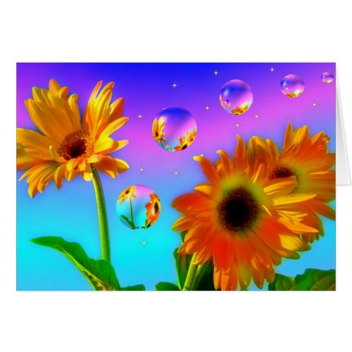 World of Sunflowers Card card