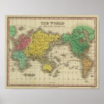 World On Mercator's Projection Posters