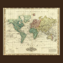 World on Mercators Projection posters