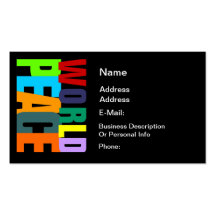 WORLD PEACE BUSINESS CARD TEMPLATES