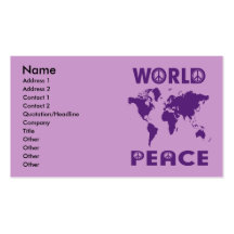 WORLD PEACE BUSINESS CARDS