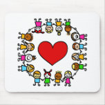 world peace cartoon illustration mouse pad