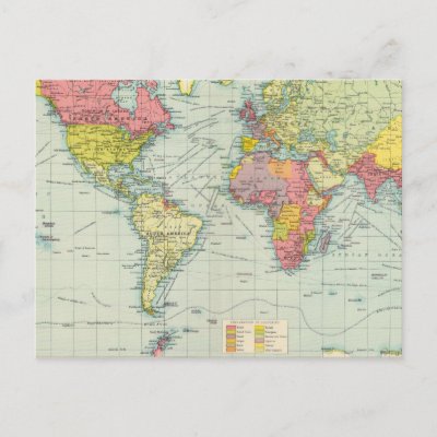 World Political  on World Political Map Postcards