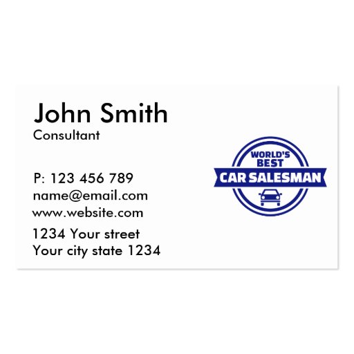 World’s best car salesman business card Zazzle