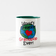 World’s Greatest Grandpop Heart Coffee Mugs