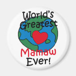 World’s Greatest Mamaw Heart Refrigerator Magnets