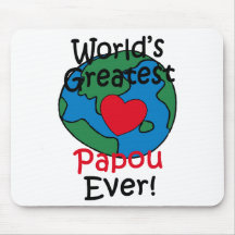 World’s Greatest Papou Heart Mouse Pad