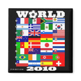 World Soccer 2010 Black Square Magnet magnet