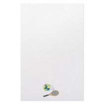 world tennis sports design personalized stationery