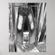 World Tour Pants Black & White Poster