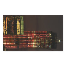 World Trade Center lit up in Red Close Up