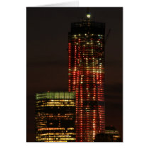 World Trade Center NYC  lit up in Red Close Up
