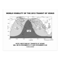 World Visibility Of The 2012 Transit Of Venus Postcard