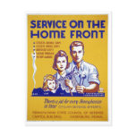 World War 2 Service on the home front Poster Postcard