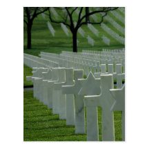 World War II cemetery, Memorial Day Post Card