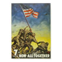 World War II Flag Raising Poster posters