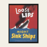 World War II Loose Lips Postcard