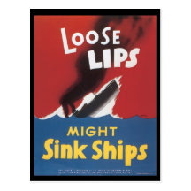 World War II Loose Lips Postcard