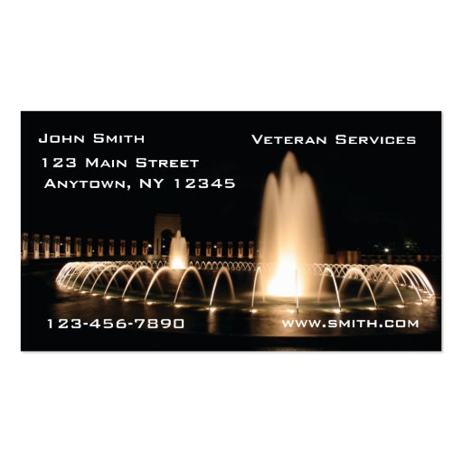 World War II Memorial Business Card (front side)