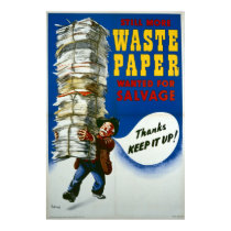 World War II poster - Salvage Waste Paper posters