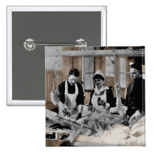 World War One Army Nurse and Staff with Patient Pinback Buttons