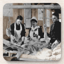 World War One Army Nurse and Staff with Patient Coaster