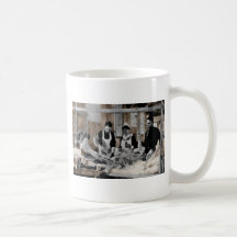 World War One Army Nurse and Staff with Patient Coffee Mugs
