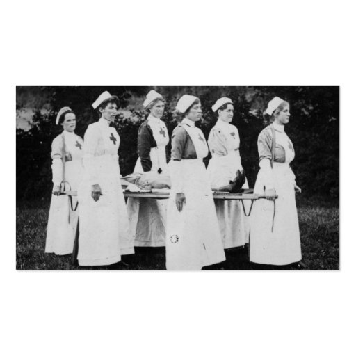 World War One Nurses with Stretcher Business Card (front side)