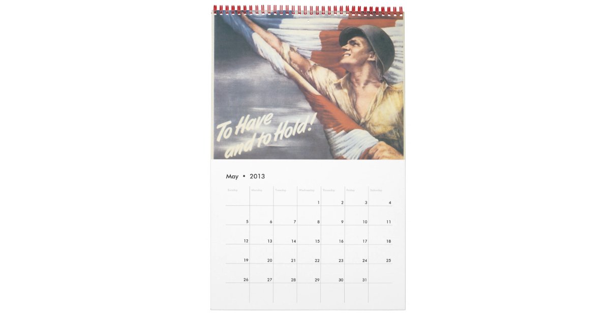 World War Poster Calendar 2013 Zazzle