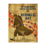 World War Two American soldier marching Post Card