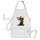 World war two british soldier with rifle aprons