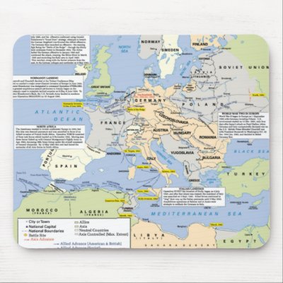 World War Two in Europe Mousemat Mouse Pads by cooldudeproducts