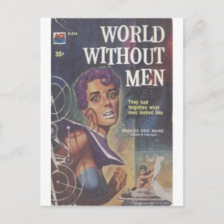 World Without Men - '60s lesbian pulp novel zazzle_postcard
